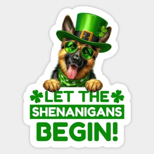 Let the Shenanigans Begin German Shepherd Sticker